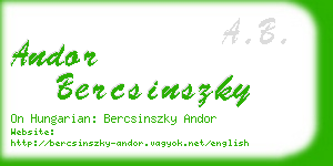 andor bercsinszky business card